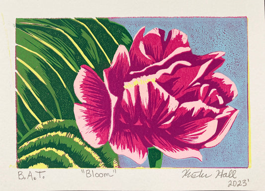 Bloom Linocut Card